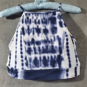 Versona Tie Dyed Sport Top Navy Blue & White M